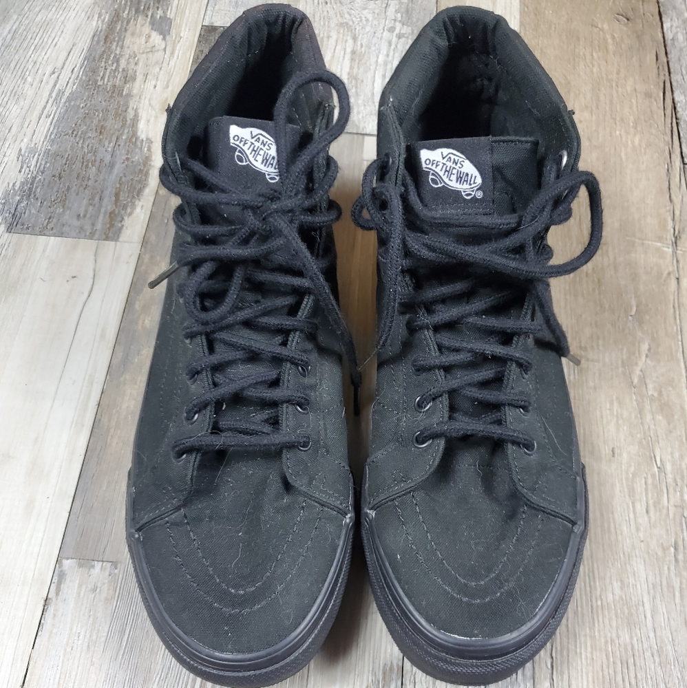 Black High Top Vans Mens 7.5 Womens 9